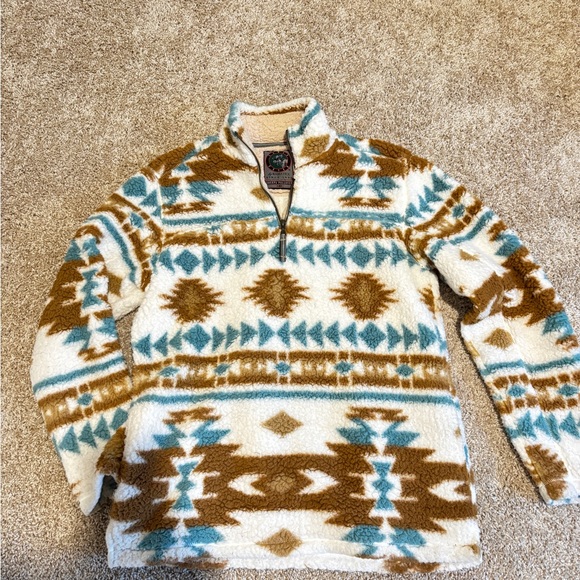 Western/ Aztec Patterned Women’s Sherpa Sz Large - Picture 1 of 5